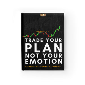 Trade The Plan Not Your Emotion Journal - Ruled Line - Dream Believe Achieve Strategies