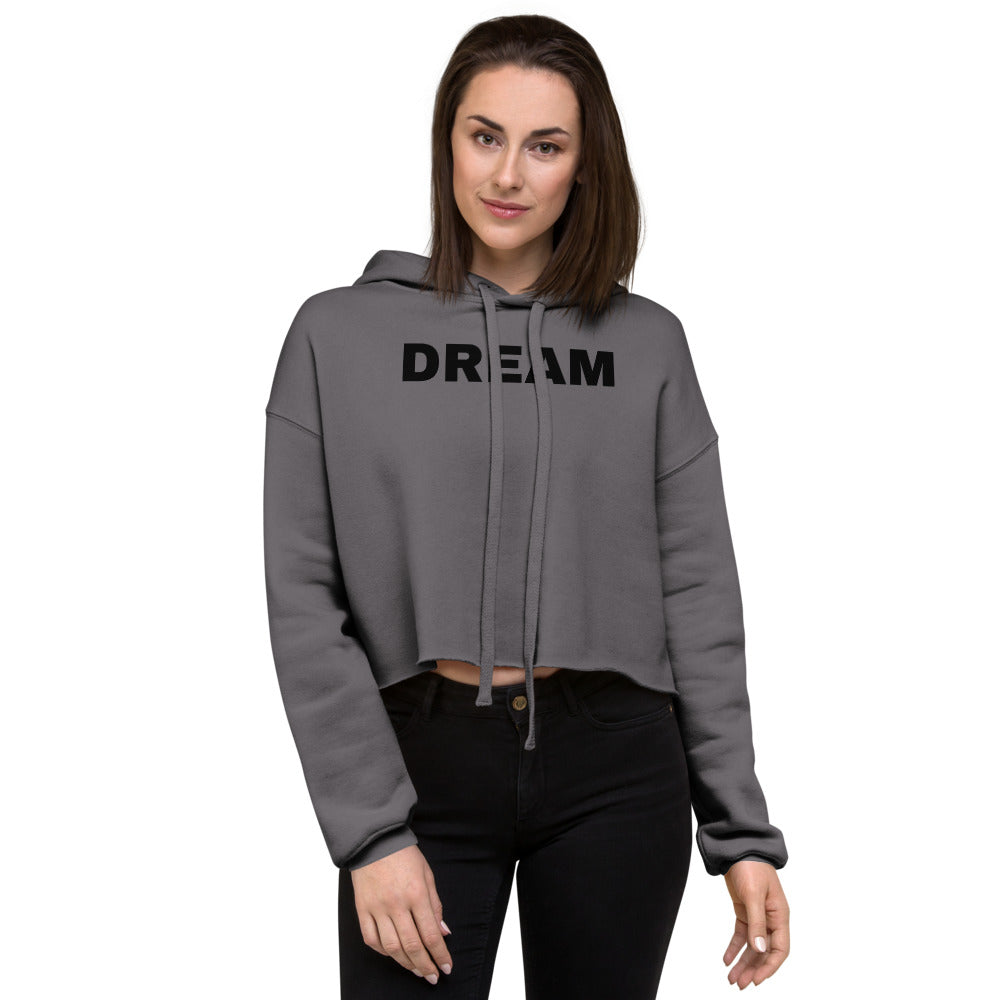 DREAM Crop Hoodie (Black) - Dream Believe Achieve Strategies