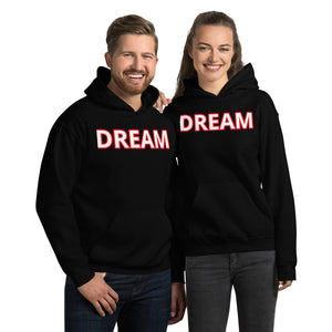 Unisex Dream Black and Red Motivational Hoodie - Dream Believe Achieve Strategies