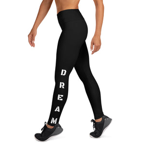 DREAM Yoga Leggings (Black/White) - Dream Believe Achieve Strategies