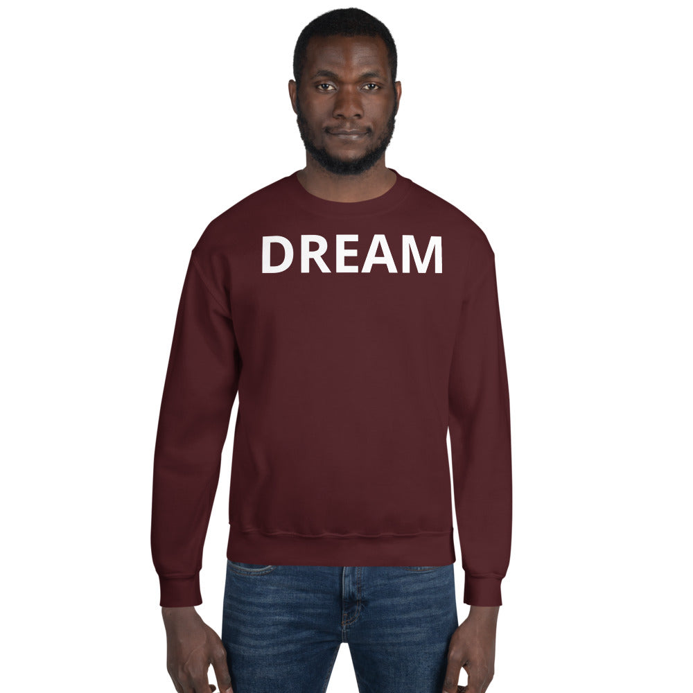 DREAM Motivational Unisex Sweatshirt (White) - Dream Believe Achieve Strategies