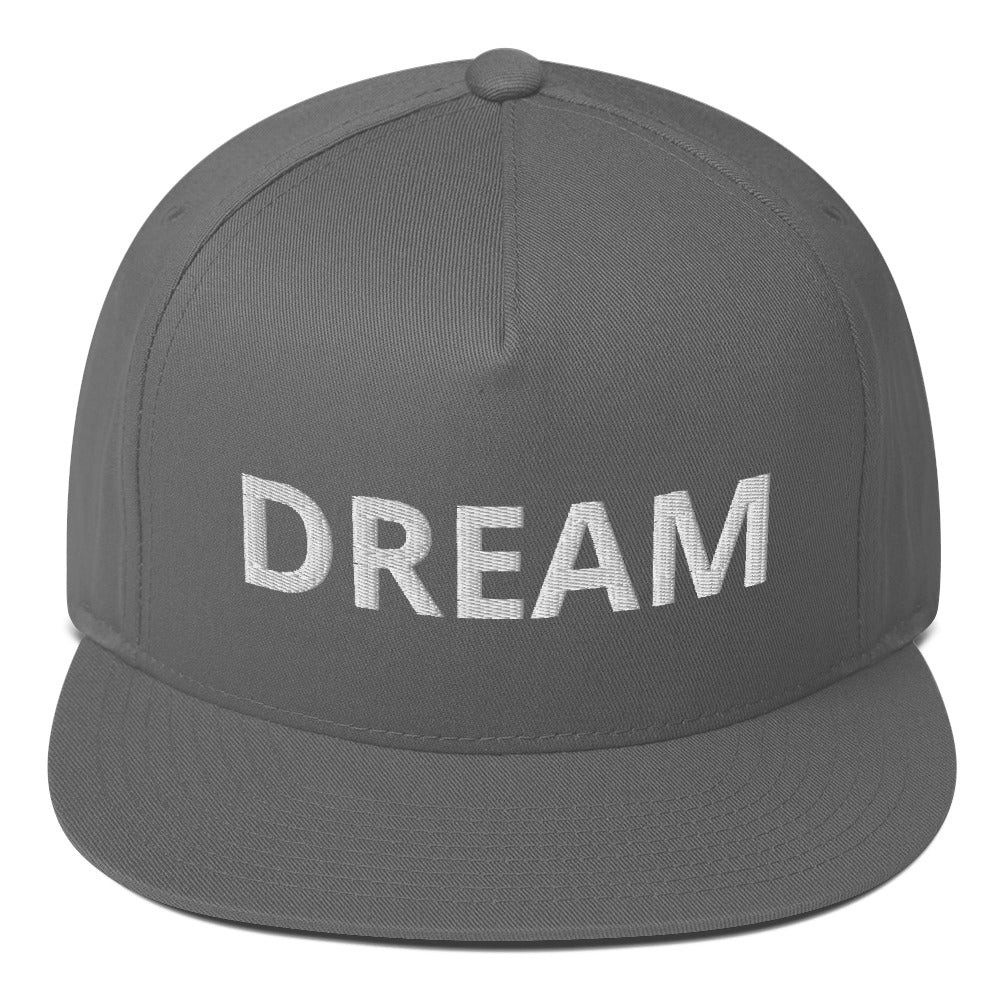 DREAM Flat Bill Cap(White) - Dream Believe Achieve Strategies