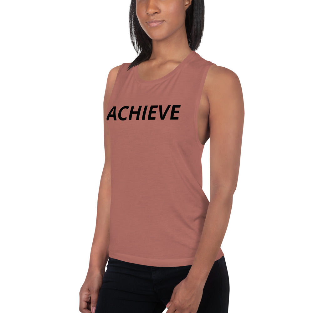 Achieve Ladies’ Motivational Muscle Tank - Dream Believe Achieve Strategies