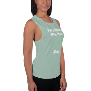 I"m A Woman Who Takes Risks Ladies’ Muscle Tank - Dream Believe Achieve Strategies