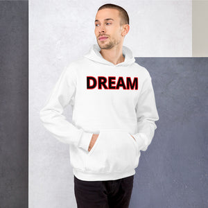 Motivational Dream Red and White Hoodie - Dream Believe Achieve Strategies