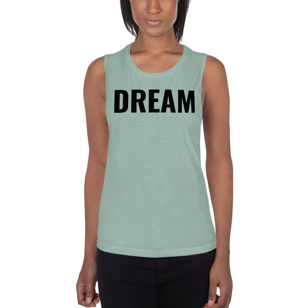 Dream Ladies’ Muscle Tank (Black) - Dream Believe Achieve Strategies