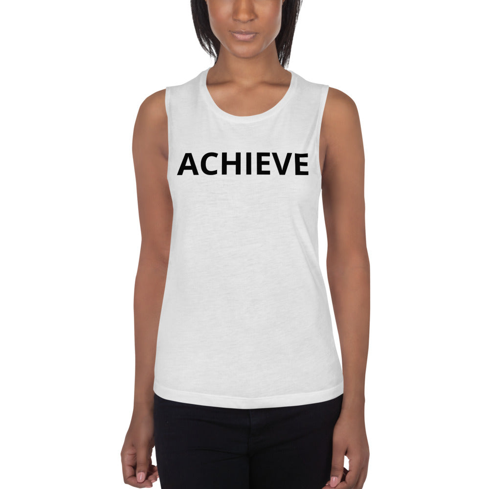 Achieve Ladies’ Motivational Muscle Tank - Dream Believe Achieve Strategies