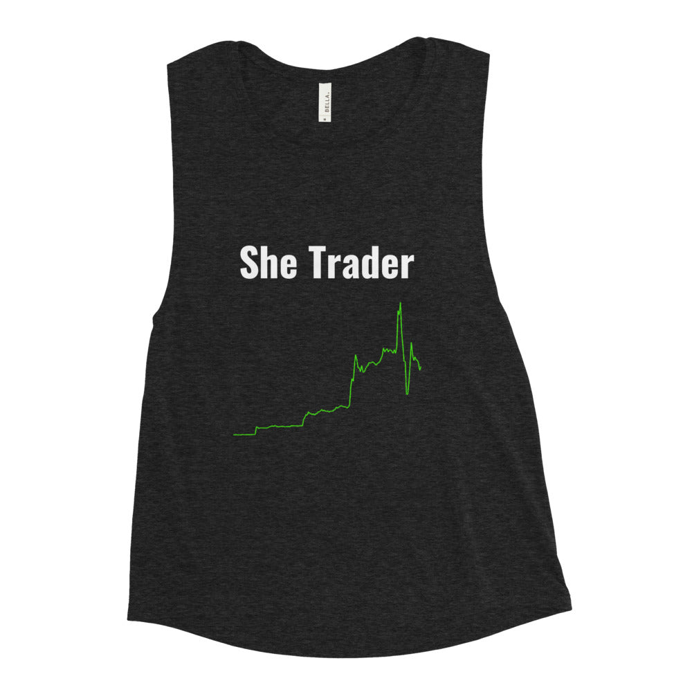 Stock Market Ladies’ Muscle Tank - Dream Believe Achieve Strategies