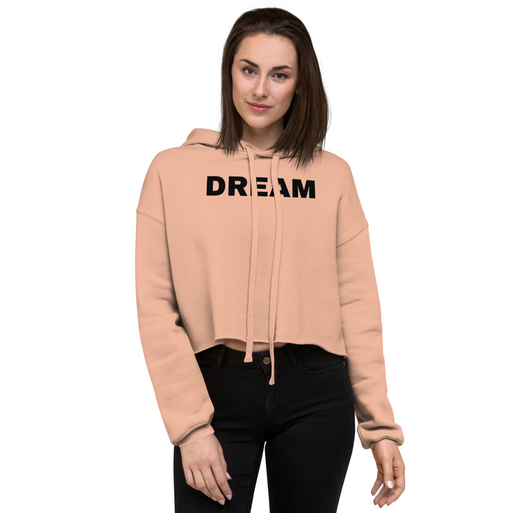 DREAM Crop Hoodie (Black) - Dream Believe Achieve Strategies