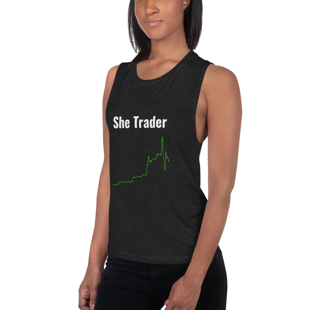 Stock Market Ladies’ Muscle Tank - Dream Believe Achieve Strategies