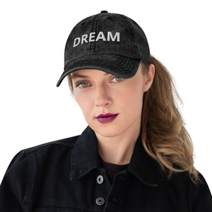 Dream Motivational Vintage Cotton Twill Cap - Dream Believe Achieve Strategies