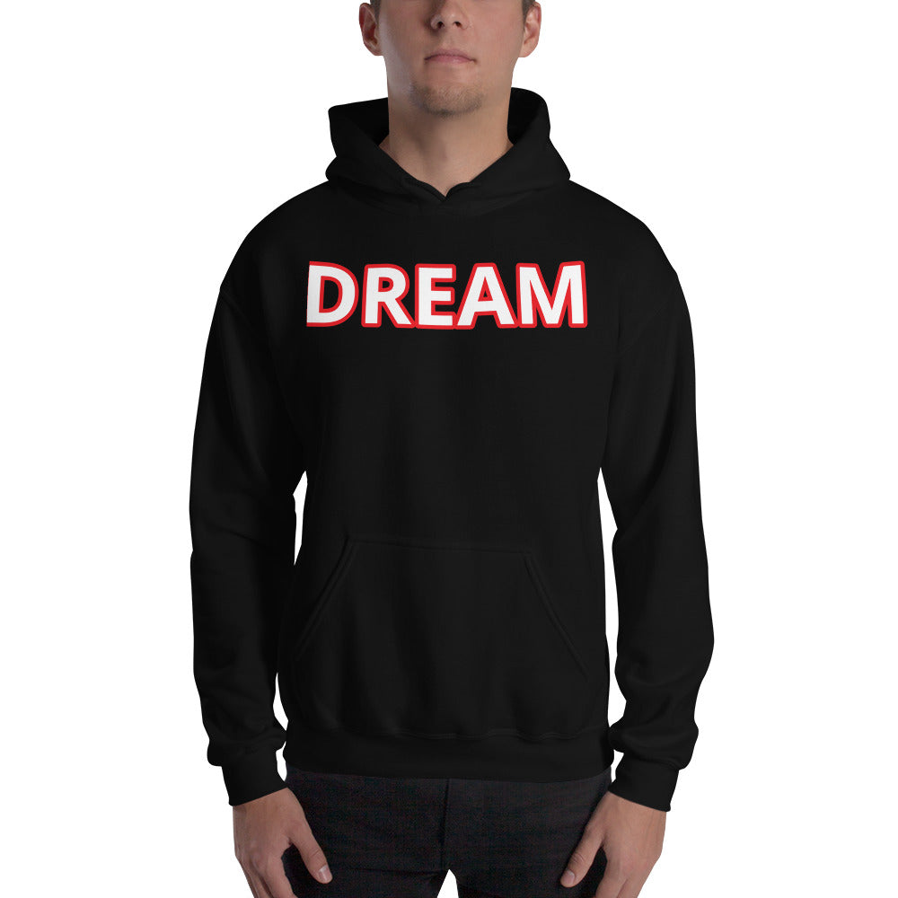 Unisex Dream Black and Red Motivational Hoodie - Dream Believe Achieve Strategies