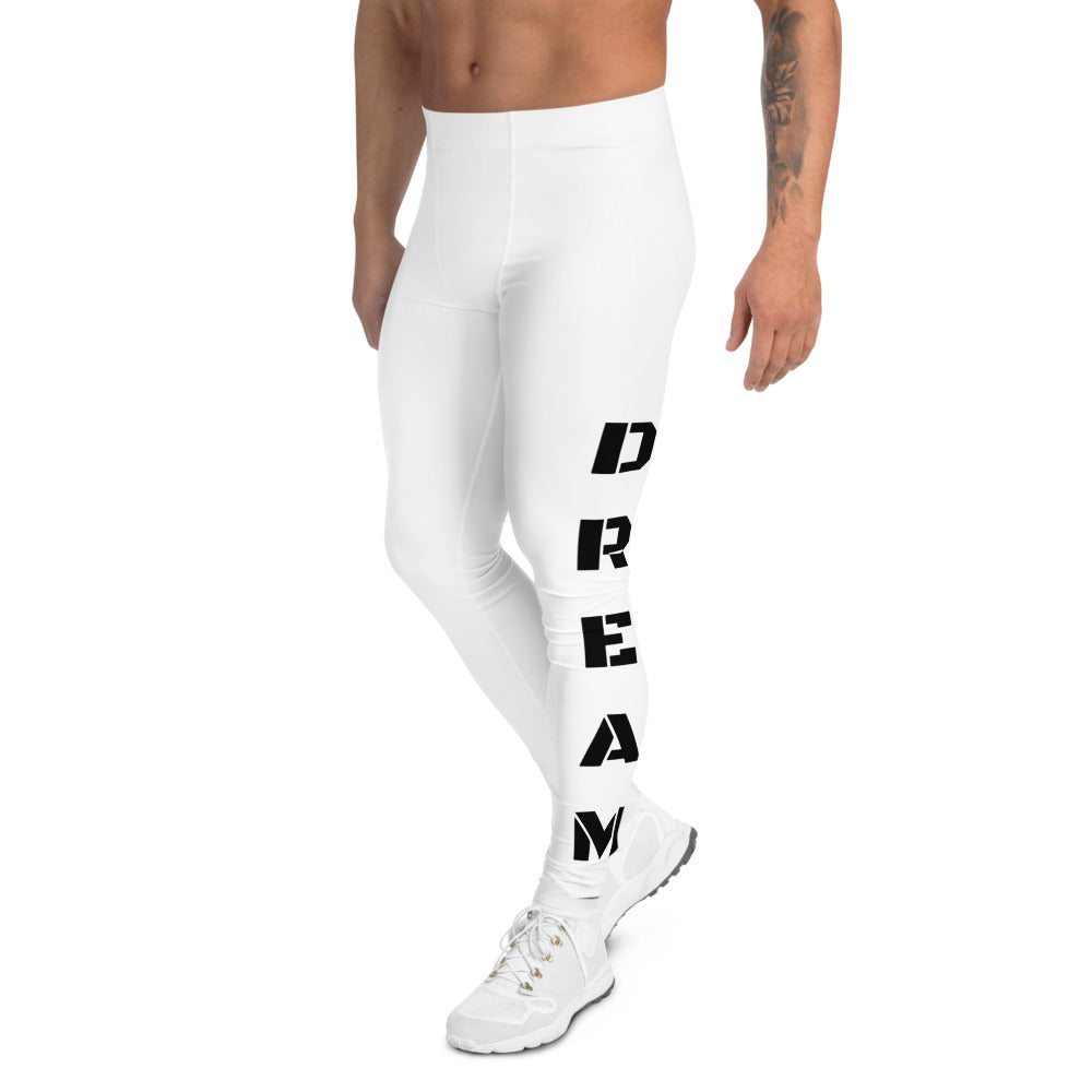 DREAM Men's Leggings (White/Black) - Dream Believe Achieve Strategies
