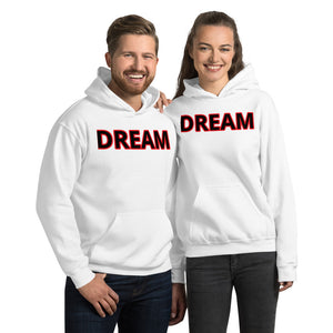 Motivational Dream Red and White Hoodie - Dream Believe Achieve Strategies