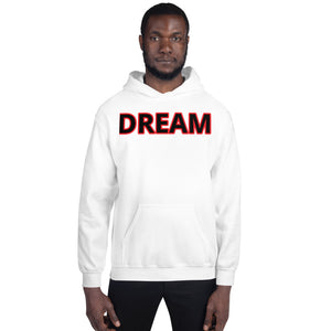 Motivational Dream Red and White Hoodie - Dream Believe Achieve Strategies
