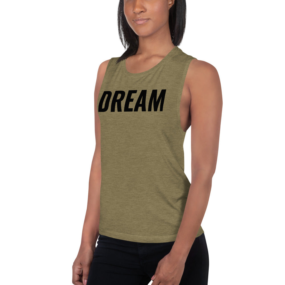 Dream Ladies’ Muscle Tank (Black) - Dream Believe Achieve Strategies