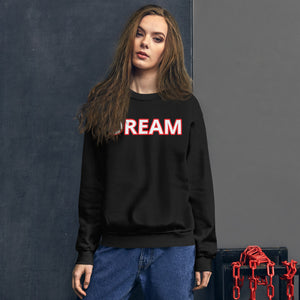 Unisex Dream Motivational Sweatshirt Black and Red - Dream Believe Achieve Strategies