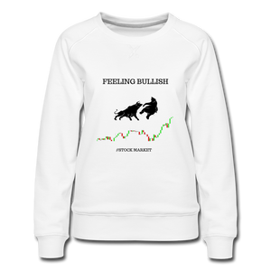 Women’s Feeling Bullish Stock Market Sweatshirt - white