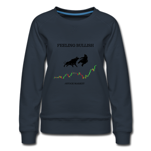 Women’s Feeling Bullish Stock Market Sweatshirt - navy