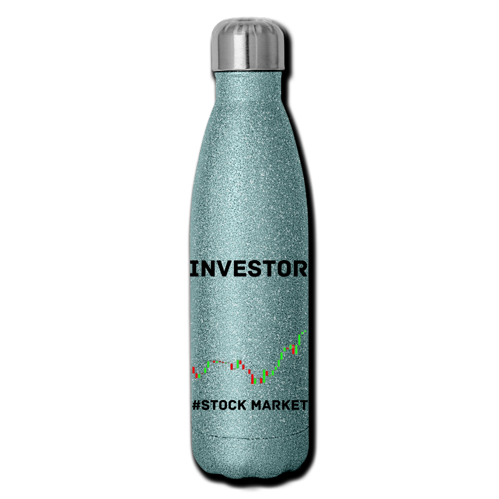 Investor Stainless Steel Water Bottle - turquoise glitter