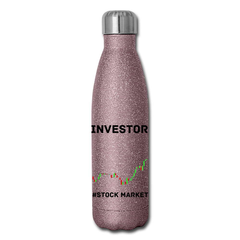 Investor Stainless Steel Water Bottle - pink glitter