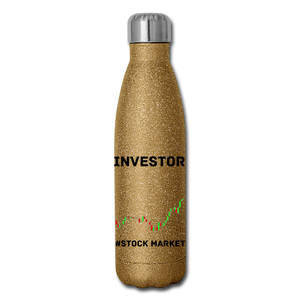 Investor Stainless Steel Water Bottle - gold glitter