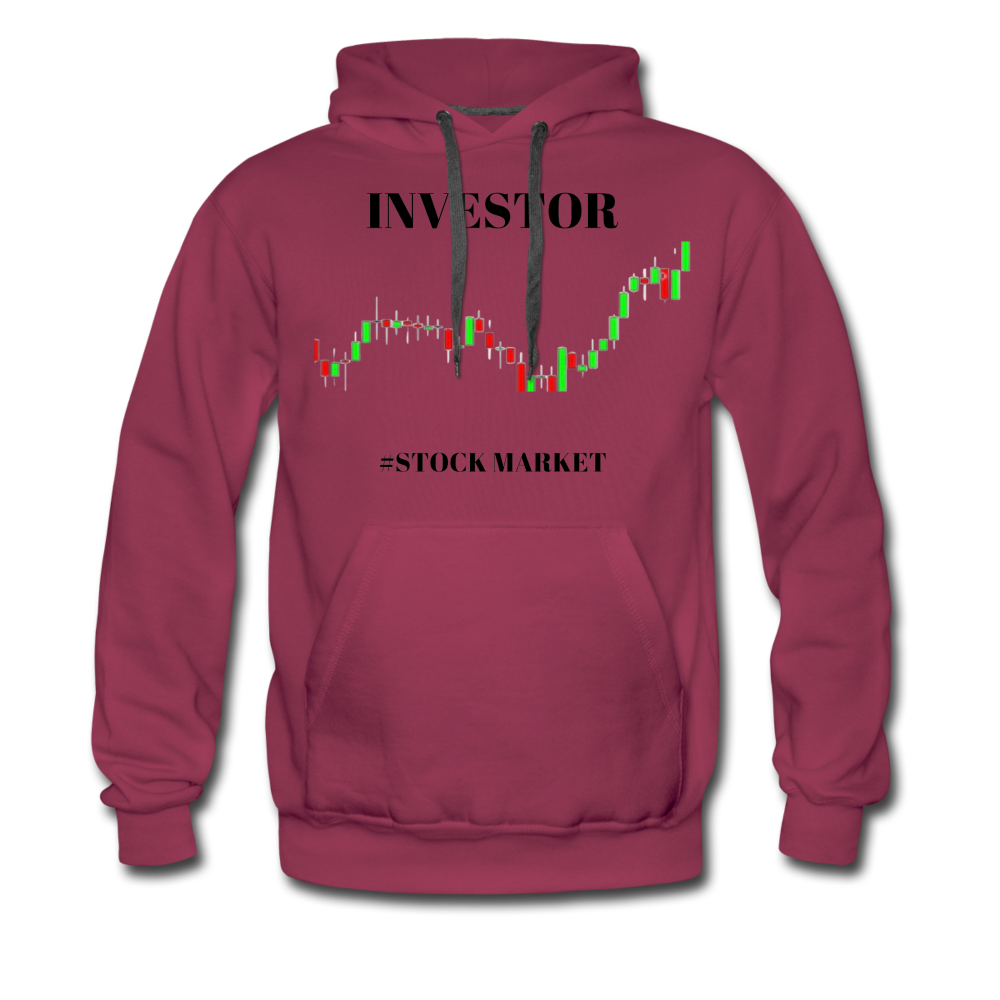 Men’s Investor Stock Market Hoodie - burgundy