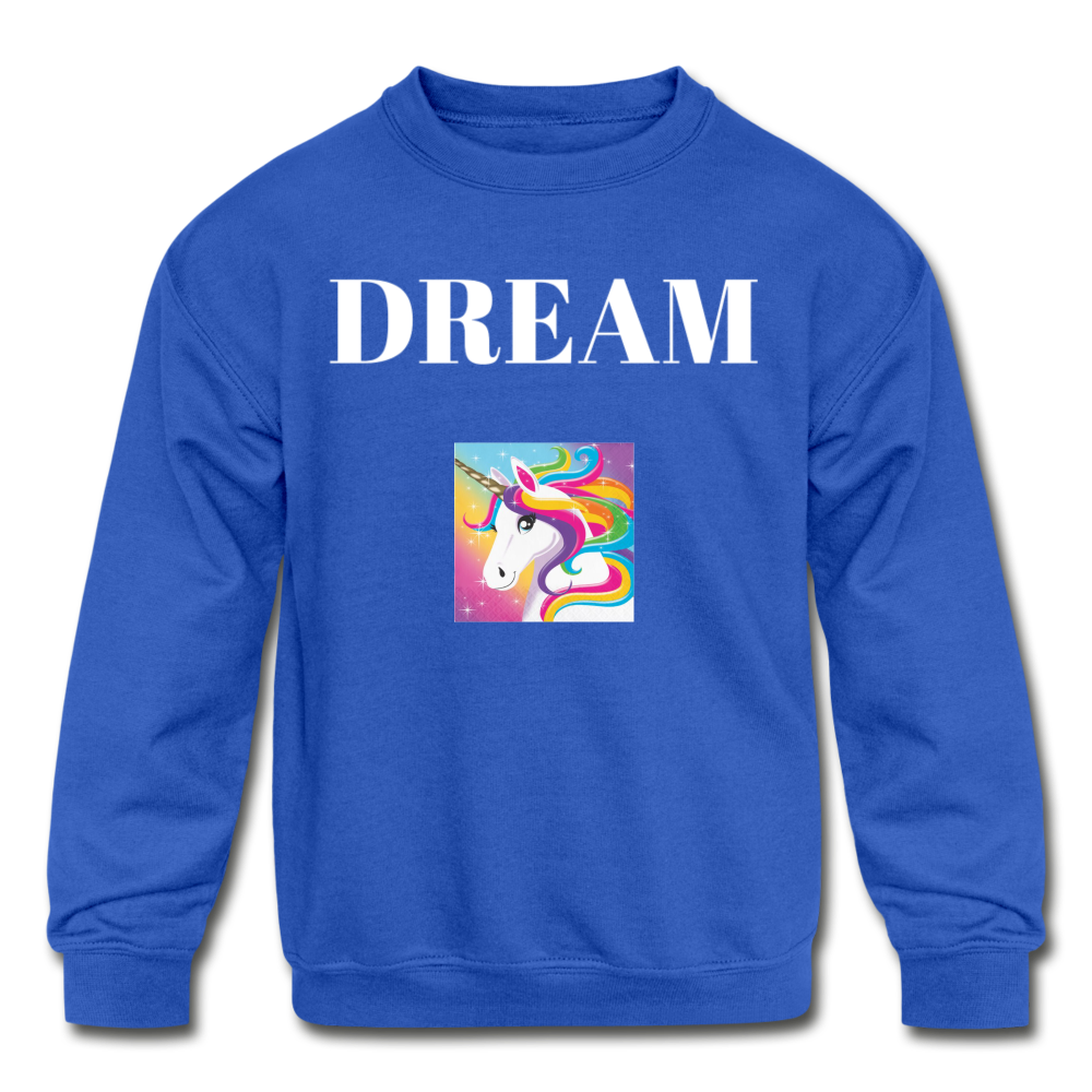 Unicorn Dream Kids' Crewneck Sweatshirt - royal blue