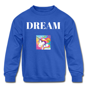 Unicorn Dream Kids' Crewneck Sweatshirt - royal blue