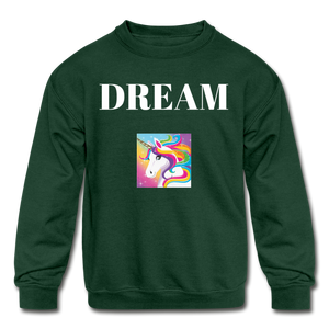 Unicorn Dream Kids' Crewneck Sweatshirt - forest green