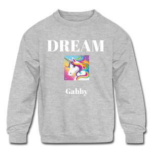 Gabbys Dream Unicorn Kids' Crewneck Sweatshirt - heather gray