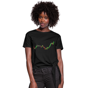 Stockmarket Graph Knotted T-Shirt - black