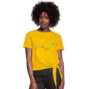 Stockmarket Graph Knotted T-Shirt - sun yellow